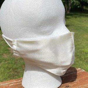 White Satin Washable Face Mask Double Layered